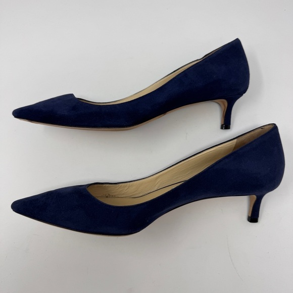 Jimmy Choo Romy 40mm Suede Pumps Navy Blue Heels Size 38.5 - Picture 4 of 12